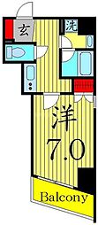 SKYGRANDEOSHIAGE 1Kの間取図画像