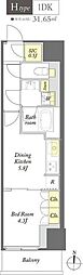 WORVE東京木場 1DKの間取図画像