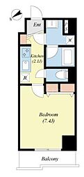 スカイコートグランデ清澄白河 1Kの間取図画像