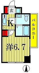 プレール・ドゥーク森下2 1Kの間取図画像