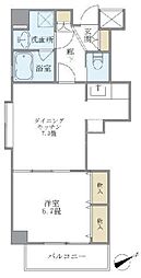 イーストコート平野 1DKの間取図画像