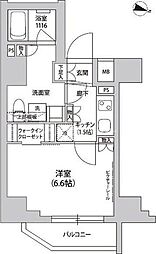 グランドルチェ門前仲町 1Kの間取図画像