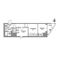Daffitto錦糸町 2DKの間取図画像