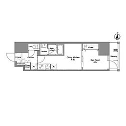 Daffitto錦糸町 1DKの間取図画像