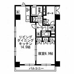 レジディア月島3 1LDKの間取図画像