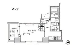 プラウドフラット門前仲町5 1Kの間取図画像