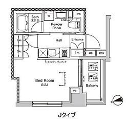 プラウドフラット門前仲町5 1Kの間取図画像