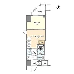 AZURETERRACE東陽町 1DKの間取図画像