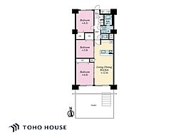新松戸東パークハウスA 3LDKの間取図画像