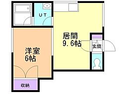 コーポフォレスト 1LDKの間取図画像