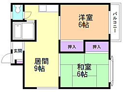 ホワイトハイツ D 2階/2F右
