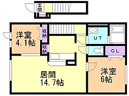 アルバ 2LDKの間取図画像