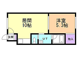 ピュアパレス函館3 1LDKの間取図画像