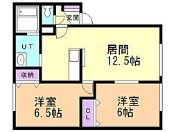 ウィルモアレラ 2LDKの間取図画像