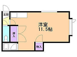 アルファヒルズ1 ワンルームの間取図画像