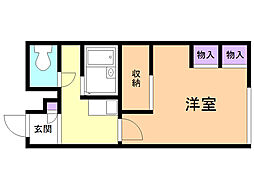 レオパレス日サルー時任町A 1Kの間取図画像