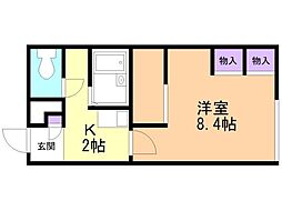レオパレスサンジェルマン浜茄子 1Kの間取図画像