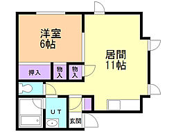サンルーカスキョウエイ2 1LDKの間取図画像