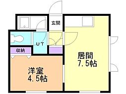 コートアベニューNo.902 1DKの間取図画像