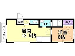 ピースビレッジ 1LDKの間取図画像