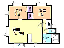 パールハウス 2LDKの間取図画像