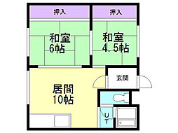平和荘 2LDKの間取図画像