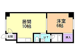 ピュアパレス的場3 1LDKの間取図画像