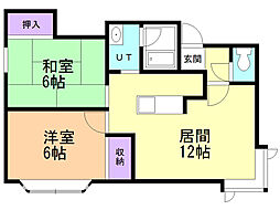 ヒルズクレストトミオカ 2LDKの間取図画像