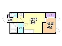 フラット33 1LDKの間取図画像