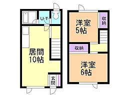 コスモ東浜 2LDKの間取図画像