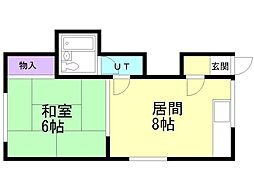 コーポ泉州 1LDKの間取図画像