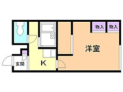 レオパレスK.Y2 1Kの間取図画像