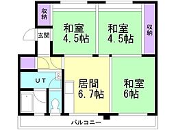 ユートピア川原 3号棟 1階/101