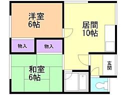 リヴェール伍番館 2LDKの間取図画像