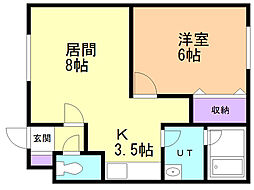 メゾン・ド・アリス 1LDKの間取図画像