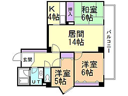 ガーデンテラス函館 3LDKの間取図画像