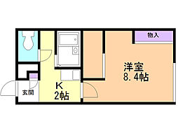 レオパレスYou.I 1Kの間取図画像