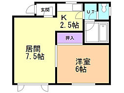 シティサイド 1LDKの間取図画像