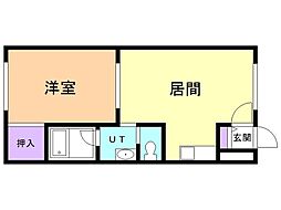 ピュアパレス函館3 1LDKの間取図画像