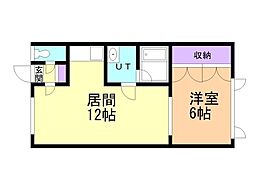 ダイヤフローラル桔梗 1LDKの間取図画像