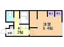 レオパレスアトリオ富岡 1Kの間取図画像