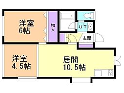 ファミールアプリコット 2LDKの間取図画像