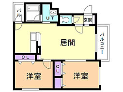 アーバンライフ深堀 2LDKの間取図画像