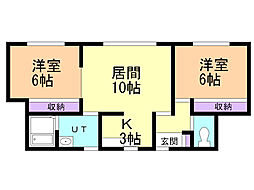 コートラルゴK 2LDKの間取図画像