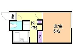 レオパレスSAITO 1Kの間取図画像