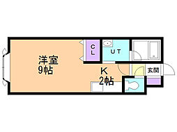 メゾンパークサイド 1Kの間取図画像