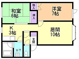 ハーベストワーク 2LDKの間取図画像