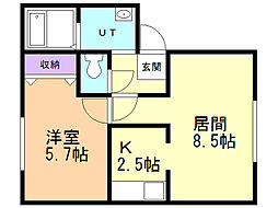 セジュール田家 1LDKの間取図画像