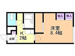 レオパレス金堀16 1Kの間取図画像