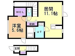 TAYA-TERRACE 1LDKの間取図画像